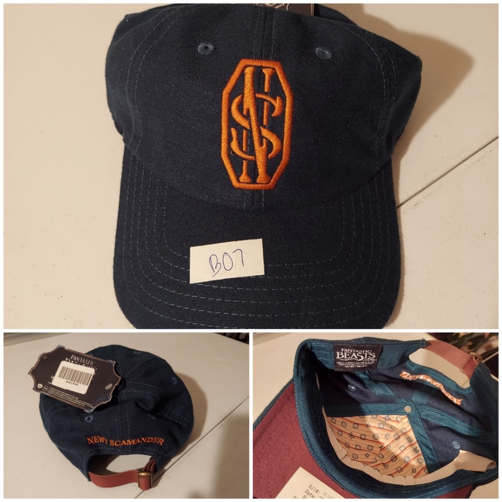 Newt Scamander Fantastic Beasts Navy Cap with orange Logo